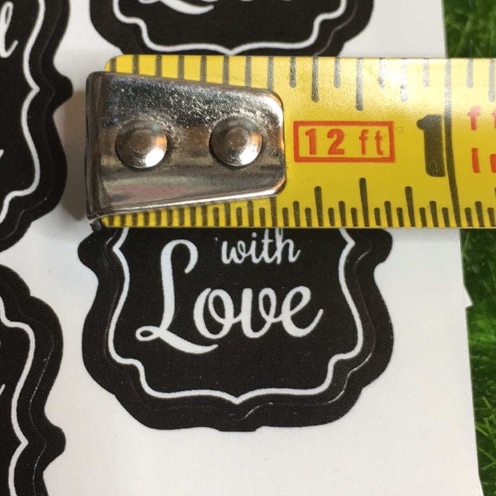 100 Black Sealed with Love Stickers - Picture 3 of 4